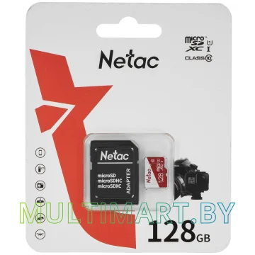 Карта памяти Netac P500 ECO microSDXC 128GB с адаптером (NT02P500ECO-128G-R)